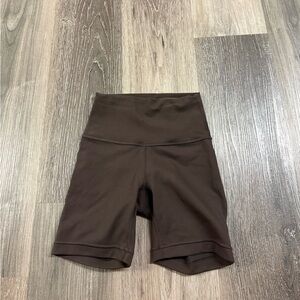 Lululemon Espresso Brown Wunder train shorts